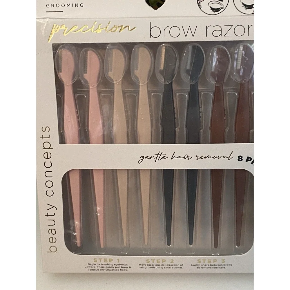 Beauty‎ Concepts 8 Pk Precision Eyebrow Razors Ultra Precise Grooming New In Box
